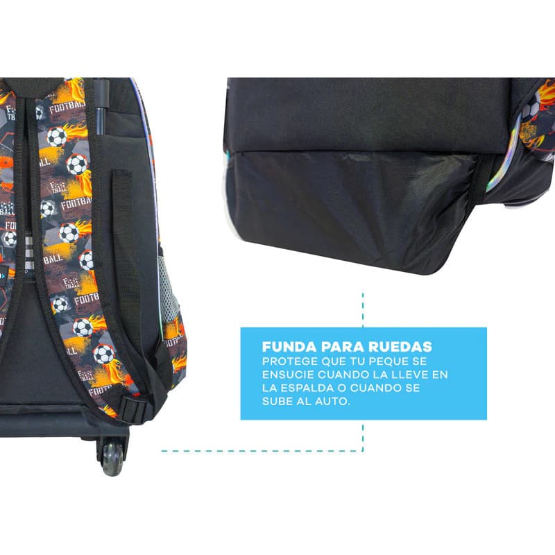 Kit Escolar Mochila Carrito + Lunchera | T-go — Azul / Autos