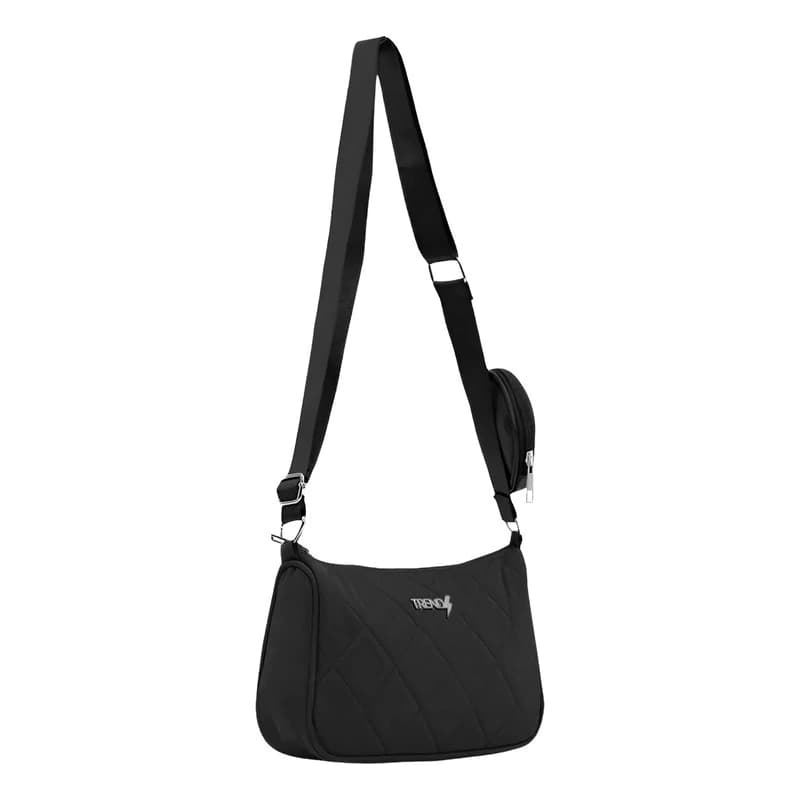 Cartera Mini Bags Trendy Porta Celular Bandolera Acolchada — Negro 27203 / Negro / Liso