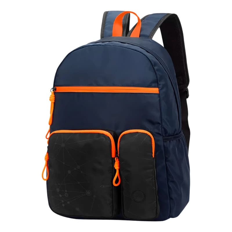 Mochila Urbana Head Porta Notebook 15,6" Reforzada con Air Mesh — Azul marino/Naranja / Lisa