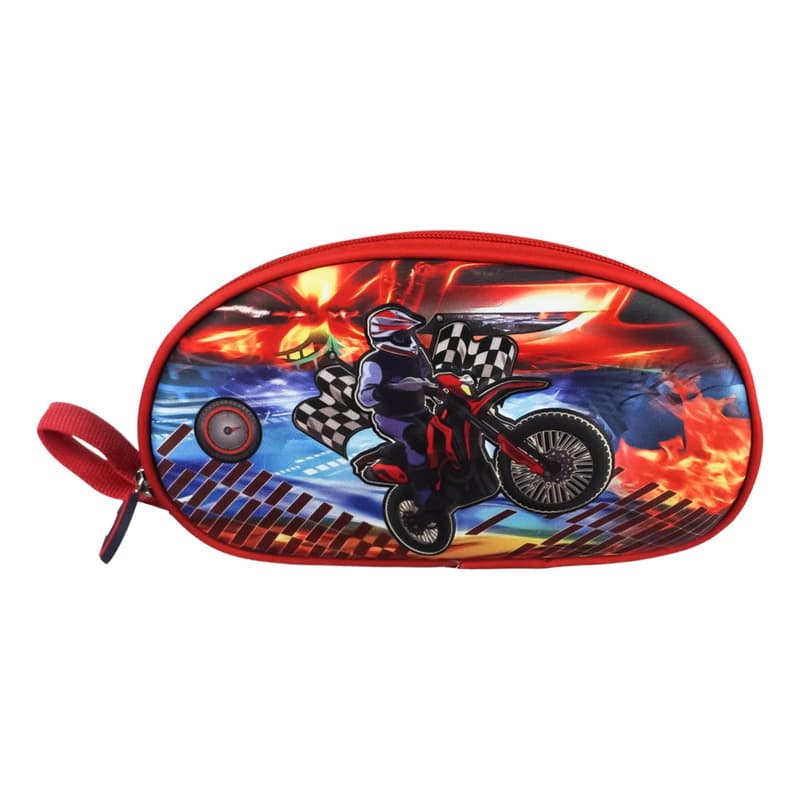 Kit Escolar Lunchera Térmica + Cartuchera 3D Trendy | Diseño rígido en relieve — Azul 14969 14975 / Autos