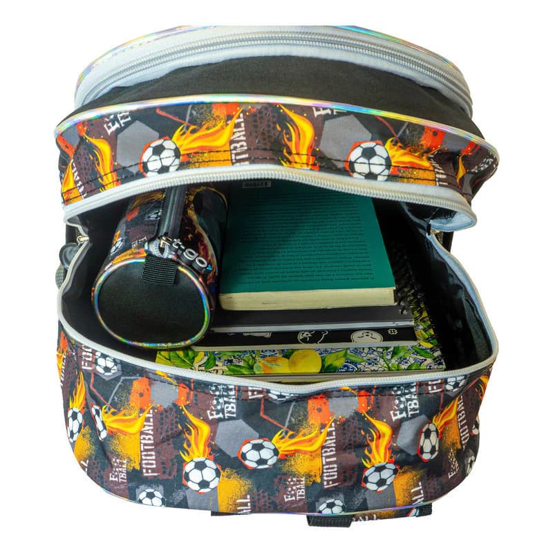 Kit Escolar T-Go Fútbol 3 piezas: Mochila 16" + Lunchera Térmica + Cartuchera