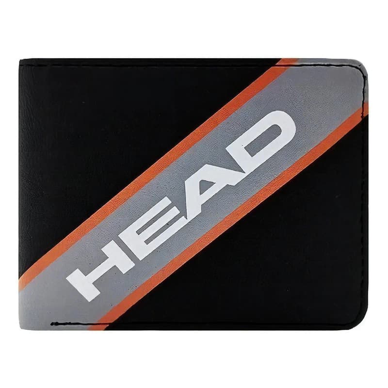 Billetera Head hombre cuero sintético negro – delgada y clásica