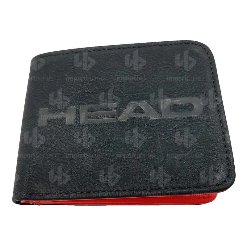 Billetera Hombre Head Eco Cuero PU 16 Tarjetas Urbana Negro/Azul — Negro