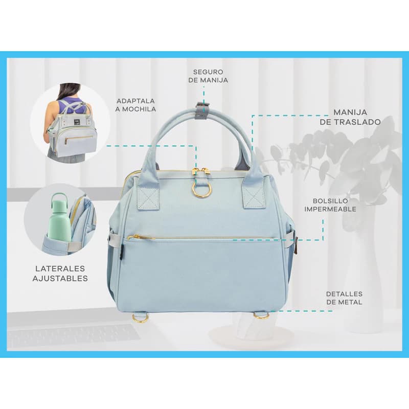 Mini Cartera Maternal Térmica T-Go con Bandolera – Compacta y Organizada — Negro / Lisa