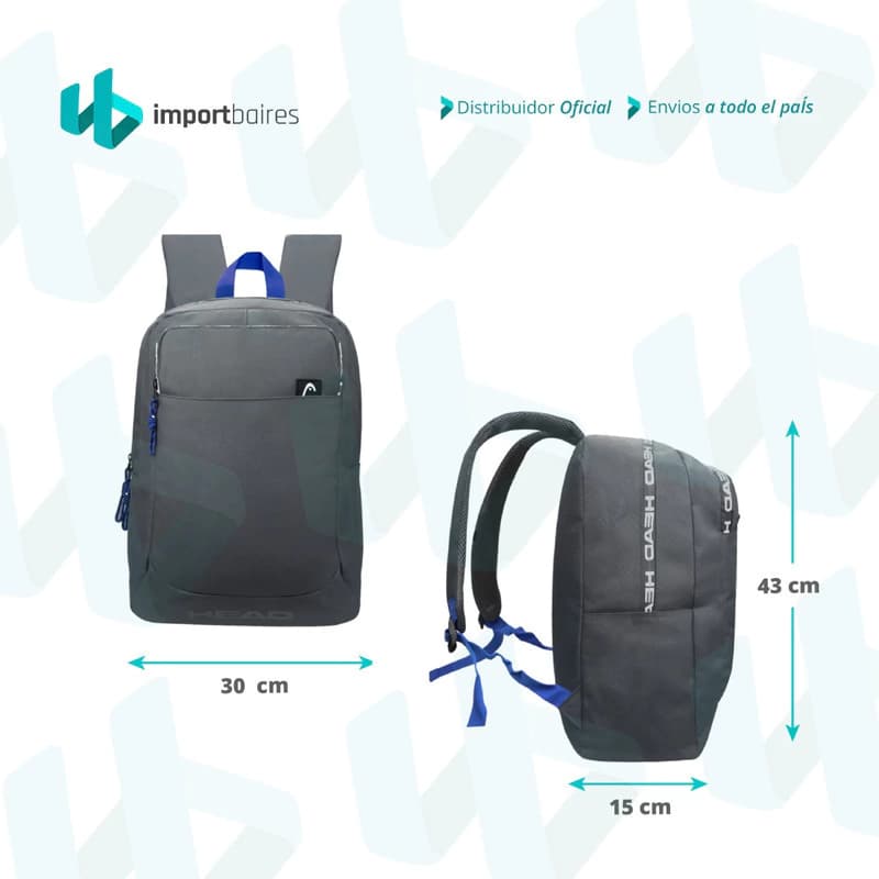 Mochila Urbana Head 21L "Invisible Zippers" para Notebook 15.6" | Minimalista — Gris 27404