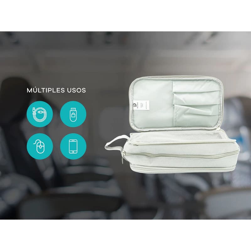Organizador de Viaje Discovery Compacto Plegable con Compartimentos — 14x25x9 cm