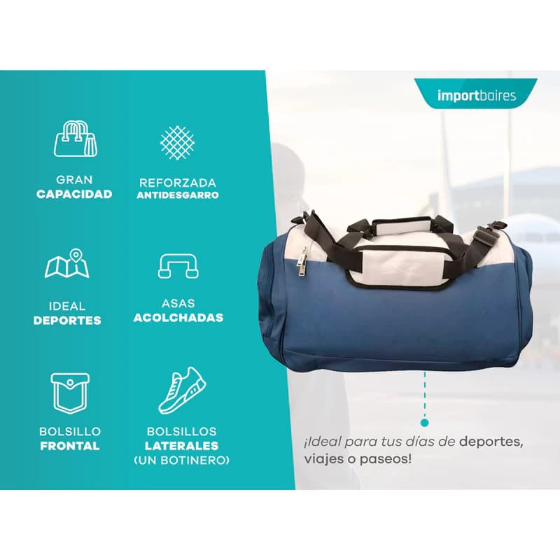 Bolso Deportivo Reebok 60054 35L Unisex – Ideal Gym, Natación y Viajes