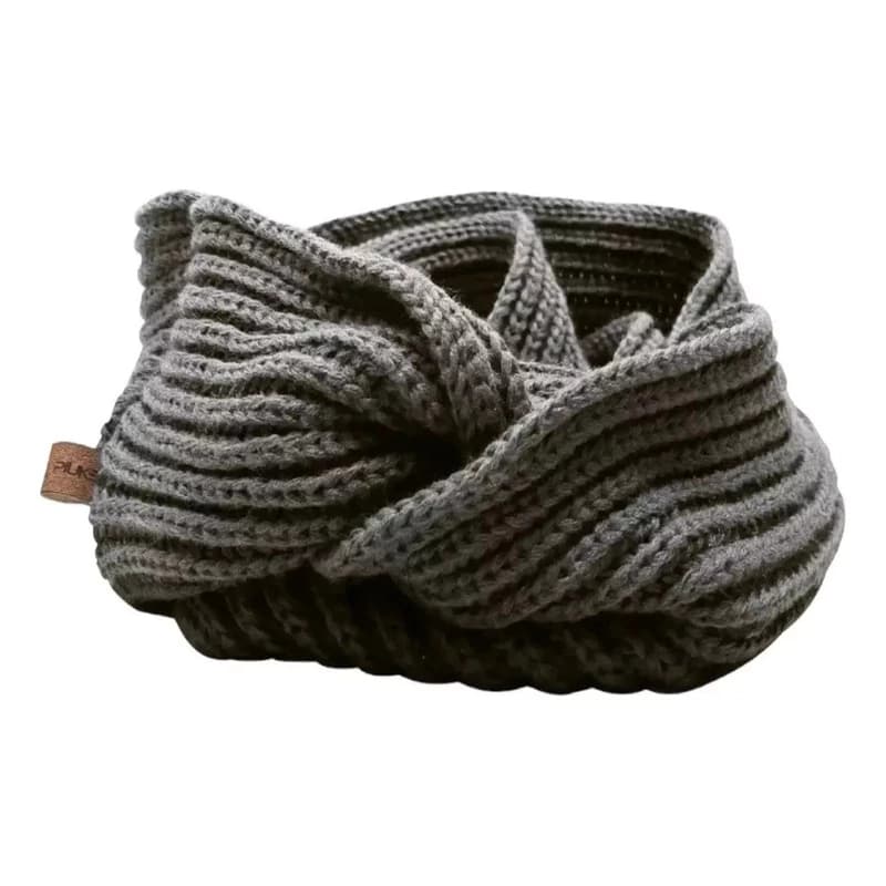Cuello Infinito Bufanda Lana Gruesa Doble Vuelta Piuke — Abrigada y Cómoda — Gris oscuro
