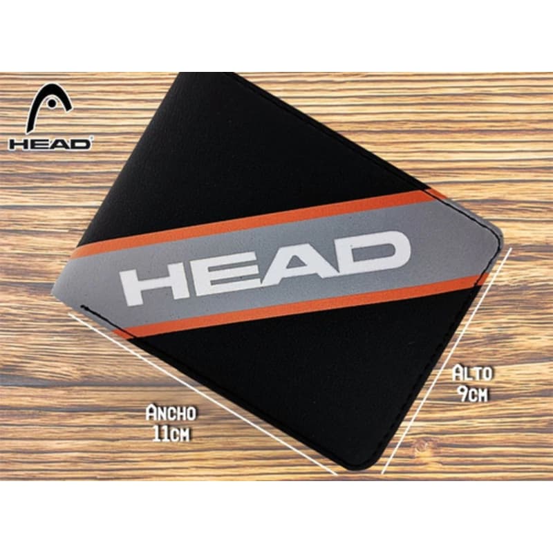 Billetera Head Eco Cuero PU Hombre 12 Tarjetas con Caja de Regalo — Naranja