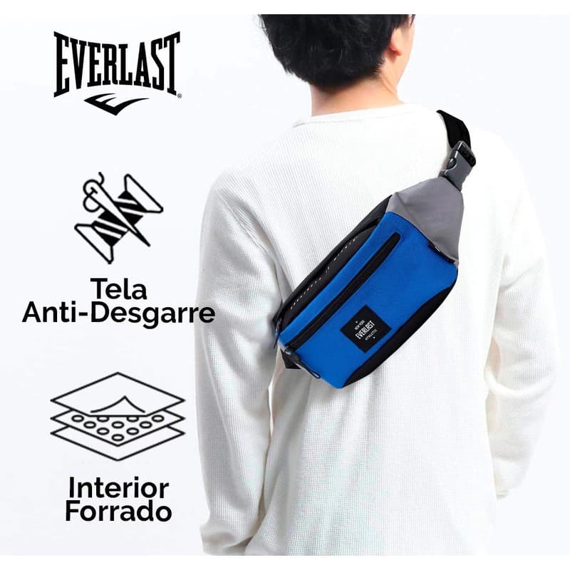 Riñonera Everlast Unisex Urbana Doble Bolsillo Correa Regulable 150 cm