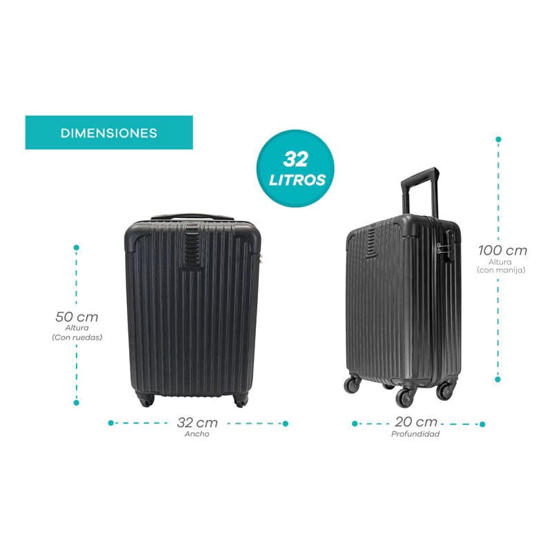 Valija Carry On Cabina Rígida ABS Bagcherry 50cm con Candado y 4 Ruedas 360° — Rosa Gold / Lisa