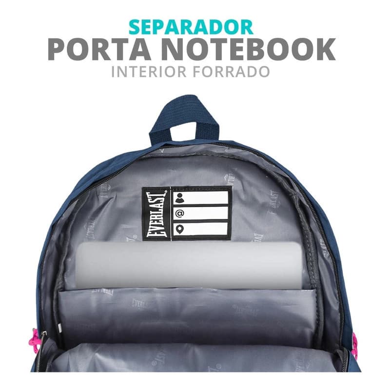 Mochila Porta Notebook 15.6" Everlast con Puerto USB y Nylon 420D — Azul
