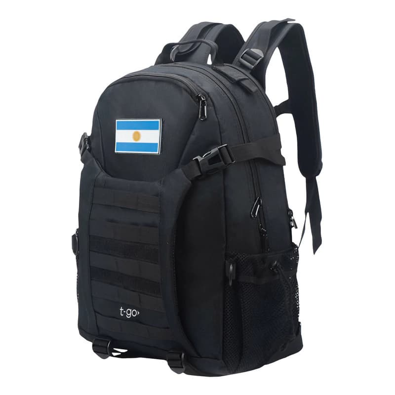 Mochila Táctica Urbana 40 L con Porta Notebook T-GO EM161 — Negro / Liso
