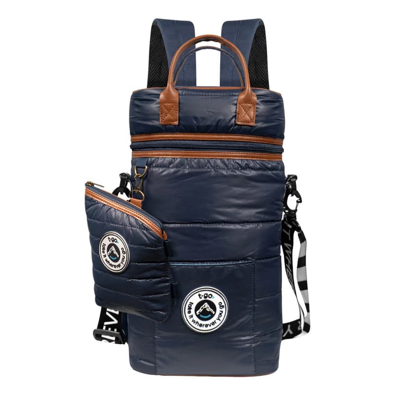 Bolso Matero Mochila Morral Ajustable Porta Termo Mate — Azul