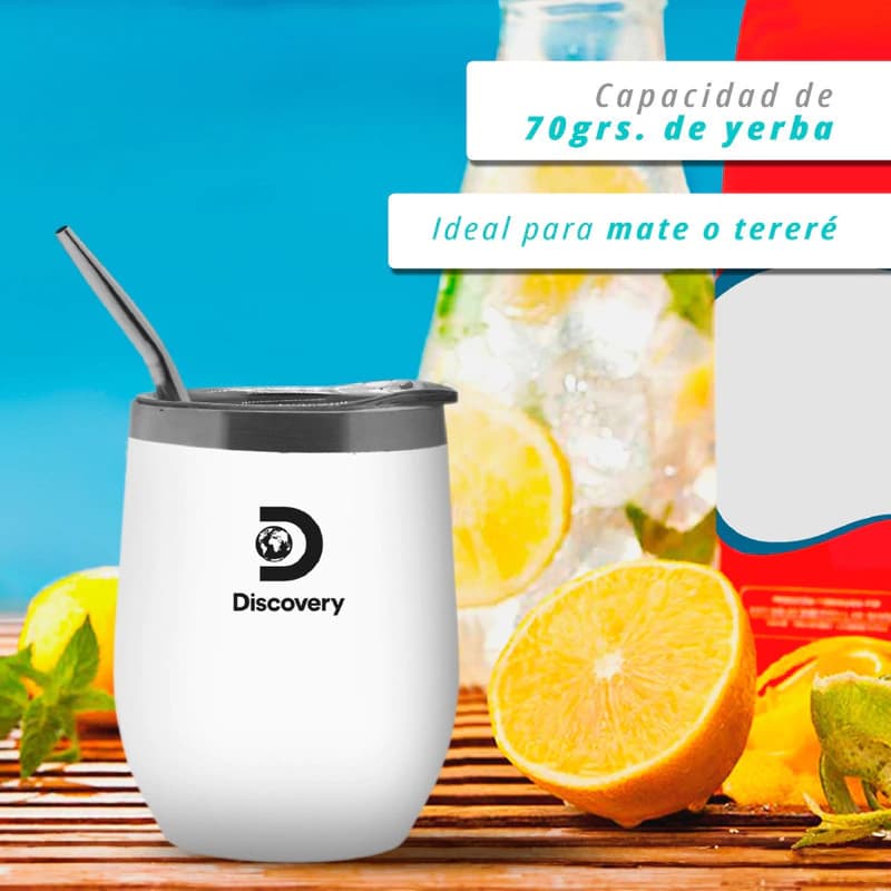Mate Térmico Discovery Acero Inoxidable 350ml con Bombilla y Tapa