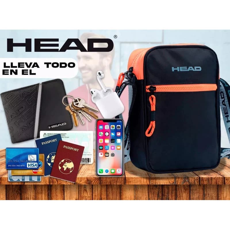 Morral Bandolera Deportiva Head Hombre Mujer Bolsillo Correa