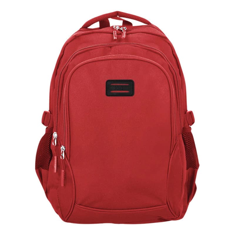 Mochila Urbana Escolar Porta Notebook 15" Bagcherry — Liviana y Resistente — Rojo / Liso