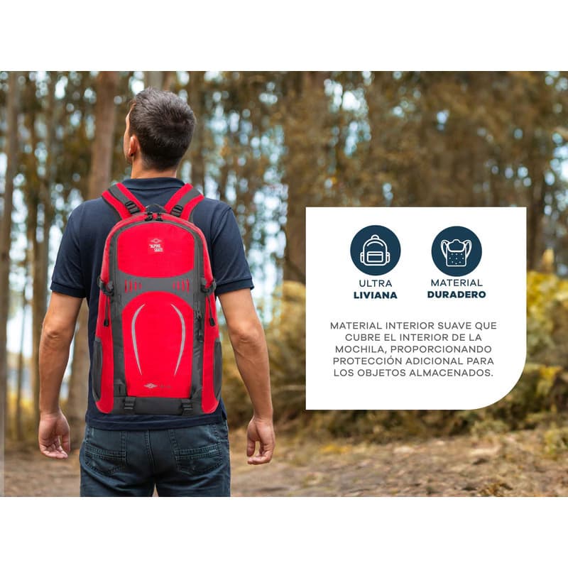 Mochila Trekking 35 L Alpine Skate Reforzada con Ajuste Pectoral y Abdominal