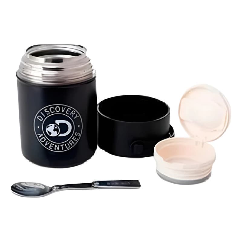 Termo Porta Comidas 850ml Acero Doble Capa + Cuchara — Blanco