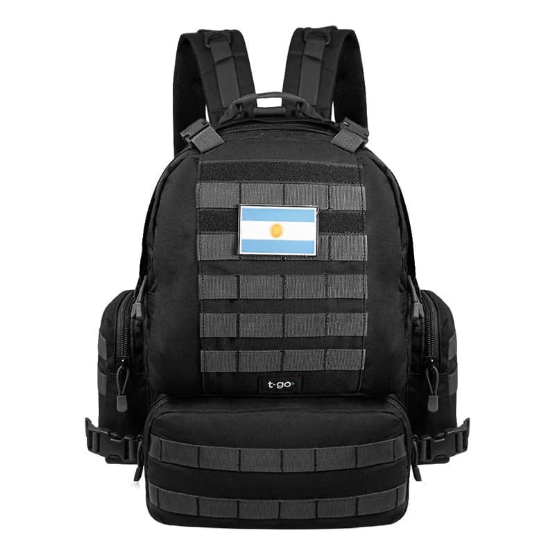 Mochila Táctica T-GO 30 L con Porta Notebook y Sistema MOLLE EB338 — Negro / COLOR