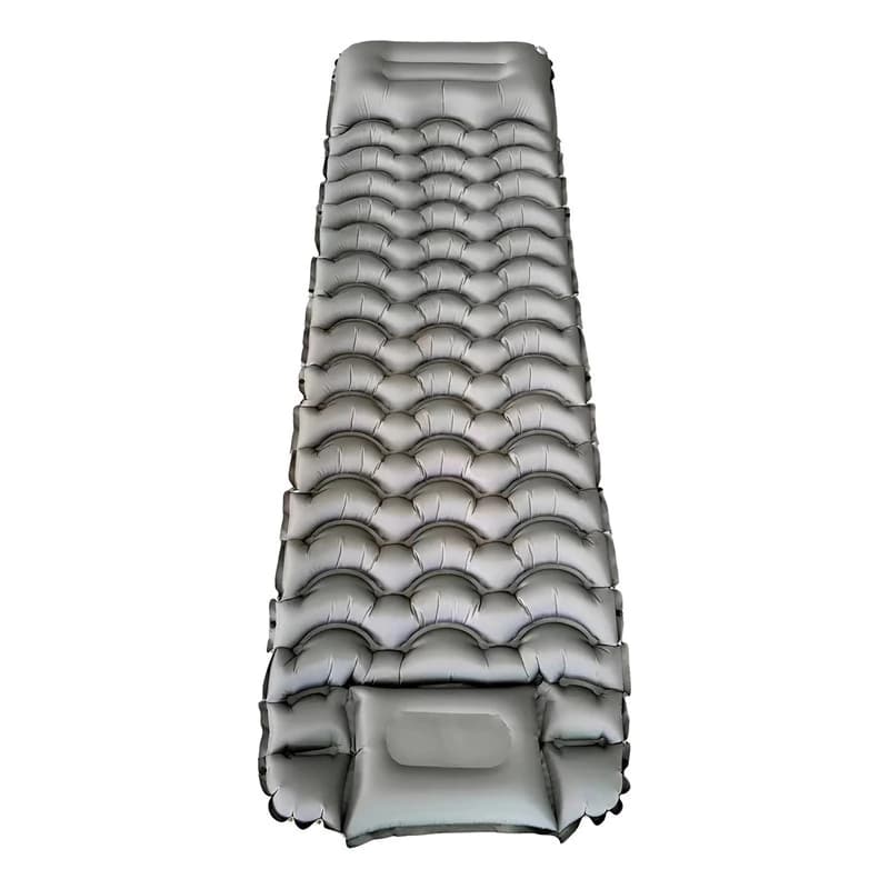 Colchón Inflable 1 Plaza Discovery 50D TPU con Bomba de Pie y Almohada — Gris 17898