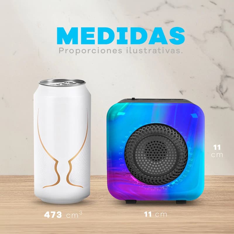 Parlante Bluetooth T-Go Tokio con Luces LED y Radio FM | Portátil
