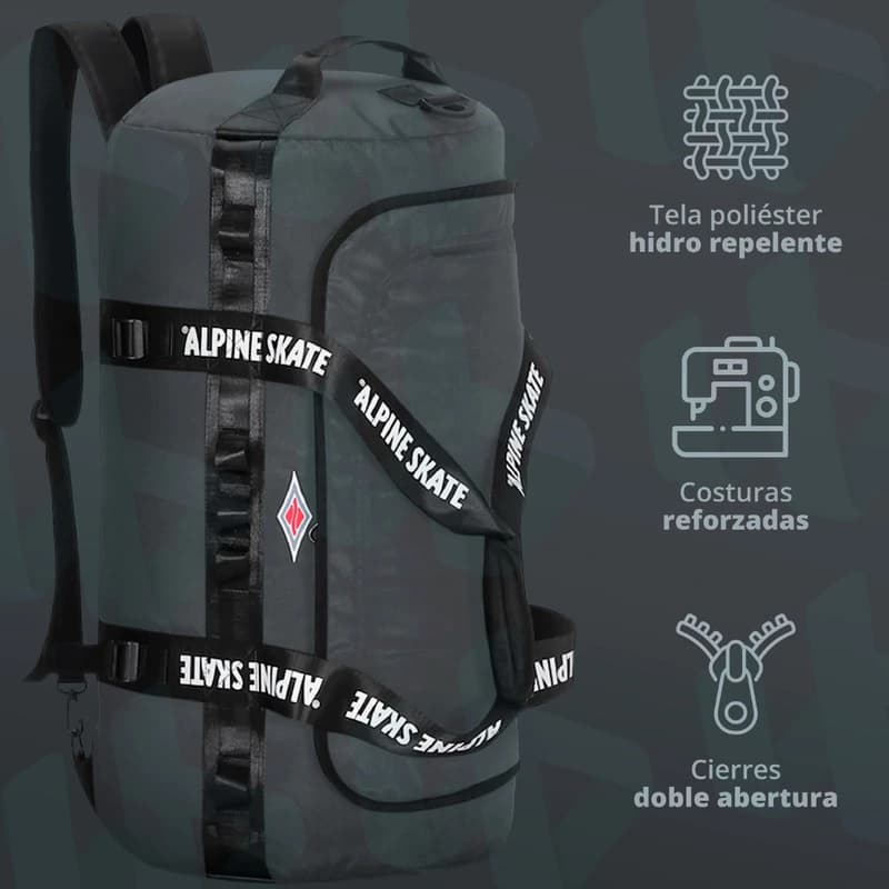 Bolsos Deportivos Para Hombre Mujer Convertibles A Mochilas — Gris Alpine 15870