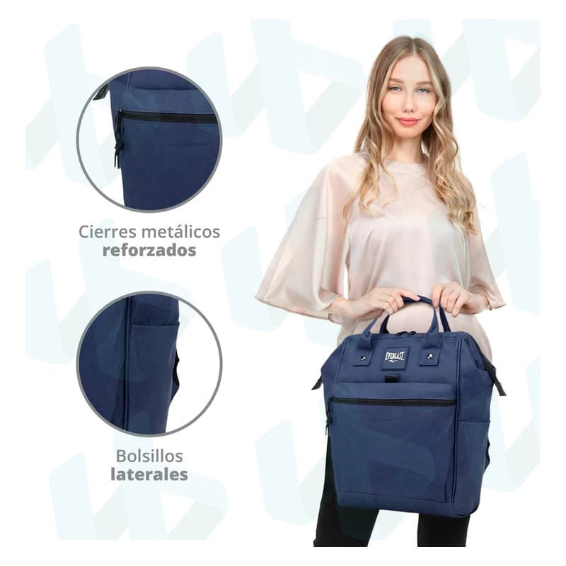 Mochila Urbana Boca de Pez Everlast Nylon con Bolsillo Antirrobo para Notebook — Rojo 21484 / Liso