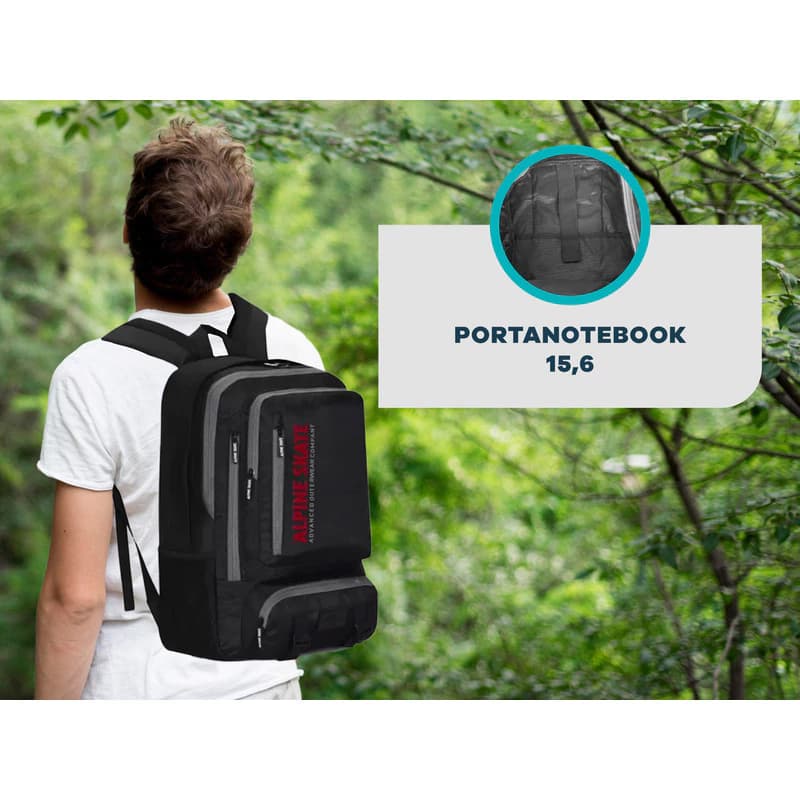 Mochila de Viaje Alpine Skate 16931 – 40 L, porta notebook 15,6" y mat de yoga