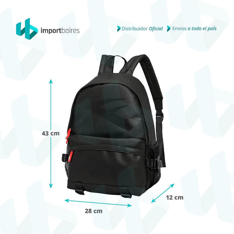 Mochila Portanotebook Everlast Urbana Eco Cuero PU 15,6" | 14L Unisex — Gris / Liso