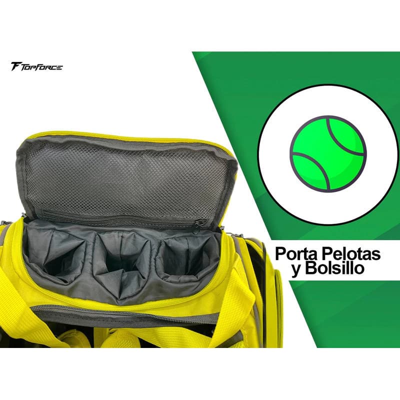 Mochila Paletero Top Force Portapelotas 4 Bolsillos Gris | 59 cm