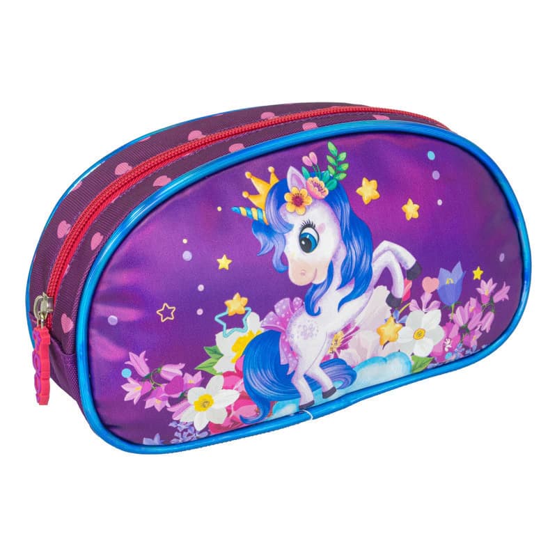 Kit Escolar | Mochila + Cartuchera | Unicornio — Rosa diamante / Unicornio Peluche