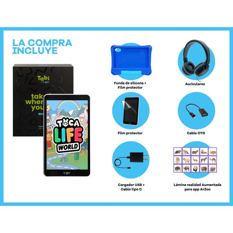 Tablet T-go Tabi 8 Helios 64gb 4gb Ram + Auriculares — Azul