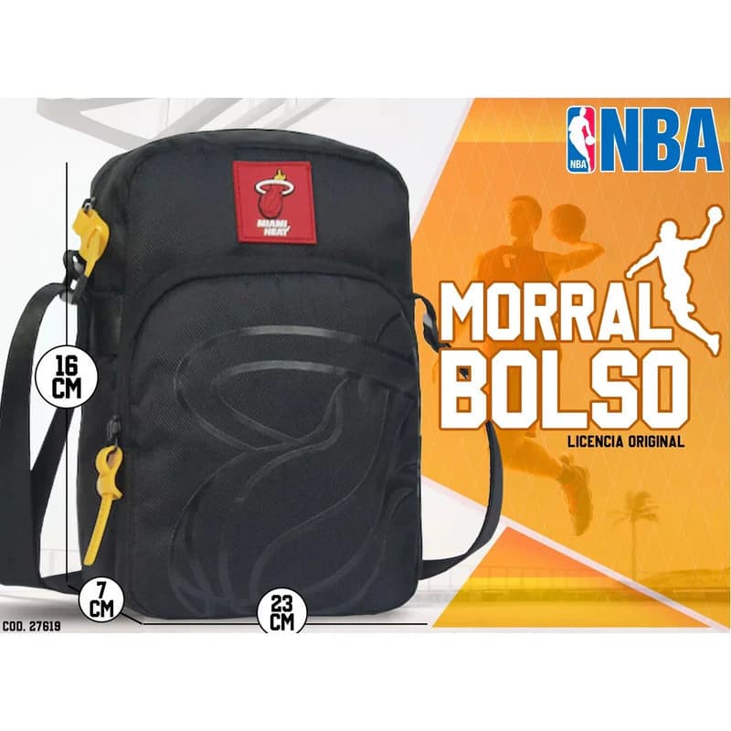Bandolera deportiva hombre: viví tu pasión con estilo — Negro Equipo Chicago Bulls / Liso