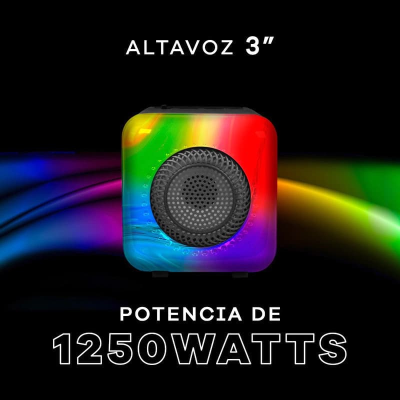 Parlante Bluetooth T-Go Tokio con Luces LED y Radio FM | Portátil