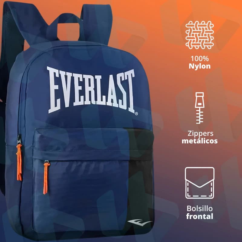Mochila Urbana Everlast 25L Unisex con Porta Notebook hasta 15.6" — Negro/Gris / Liso