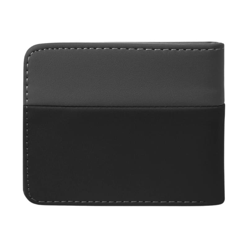 Billetera Everlast Hombre Cuero Sintético con 12 Tarjeteros y Caja de Regalo — Negro con gris 26983
