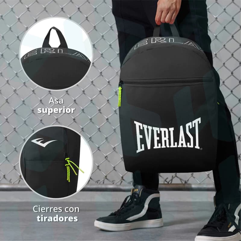Mochila Everlast Urbana 21L Nylon Reforzada – 43x30x15 cm — Gris 27398