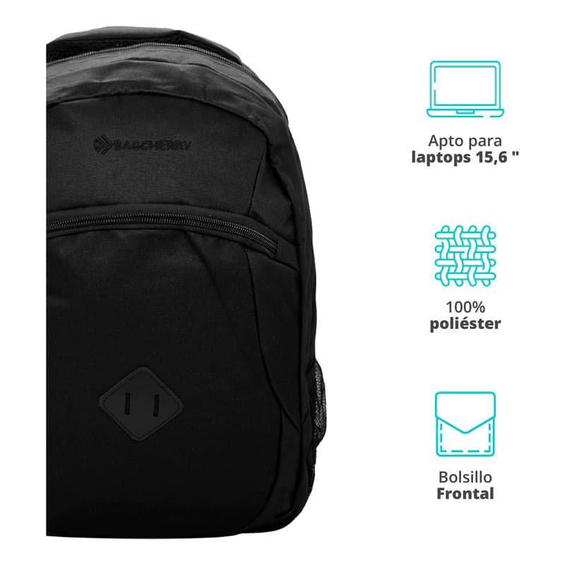 Mochila Urbana Bagcherry 20 L porta notebook | Nailon reforzado, negro