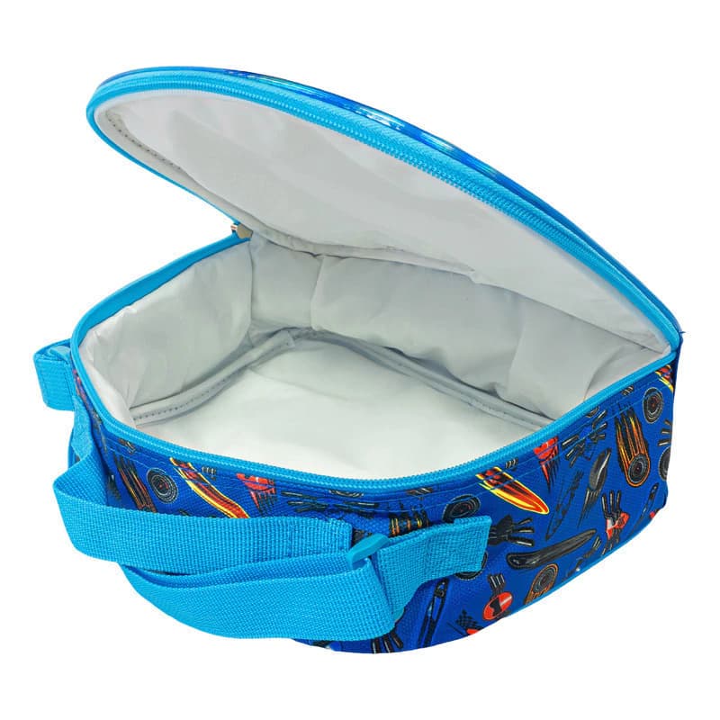 Set Mochila Carrito + Lunchera + Cartuchera Escolar — Azul Autos / Liso