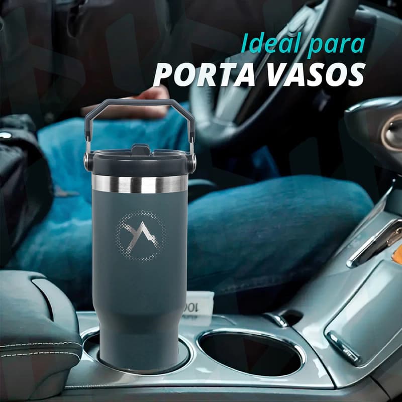Vaso Térmico Discovery Adventure 900ml Acero Inox con Tapa y Manija — Verde / Lisa