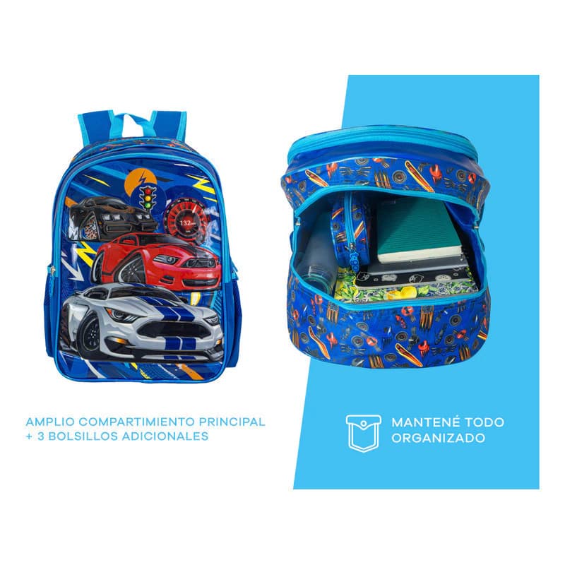 Mochila Escolar + Lunchera Térmica Infantil T-Go Primaria Nene 41cm
