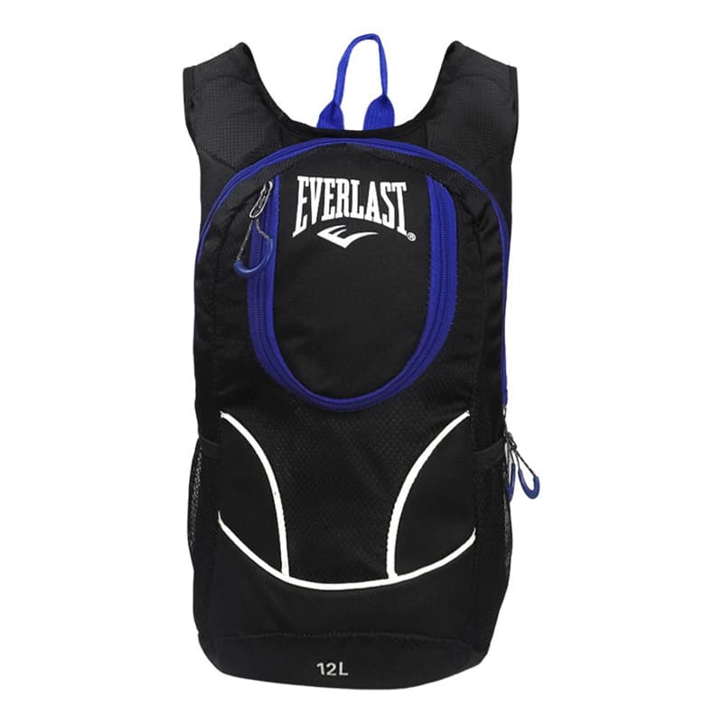 Mochila Running Everlast 12L ultraliviana con salida hidratación trekking — Negro / Liso