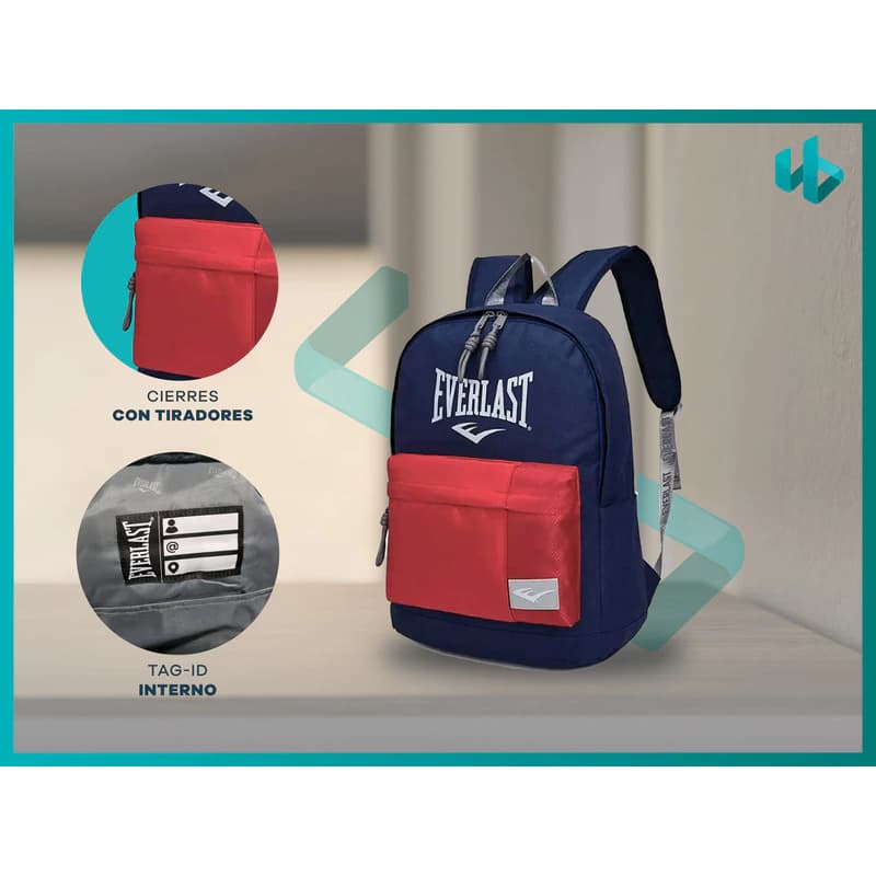 Mochila Everlast Portanotebook 15.6" Urbana Reforzada Poliéster 20L — Caqui 22257 / Liso
