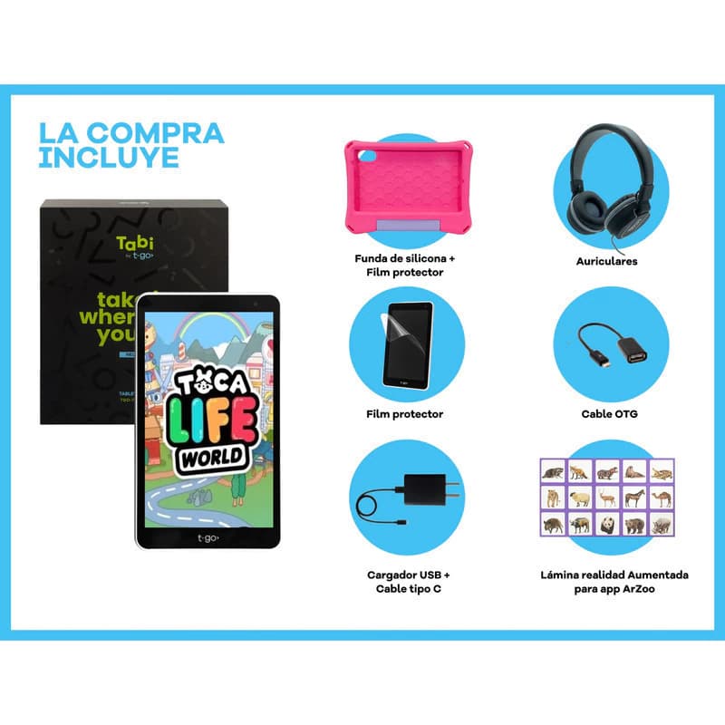 Tablet T-go Tabi 8 Helios 64gb 4gb Ram + Auriculares — Azul