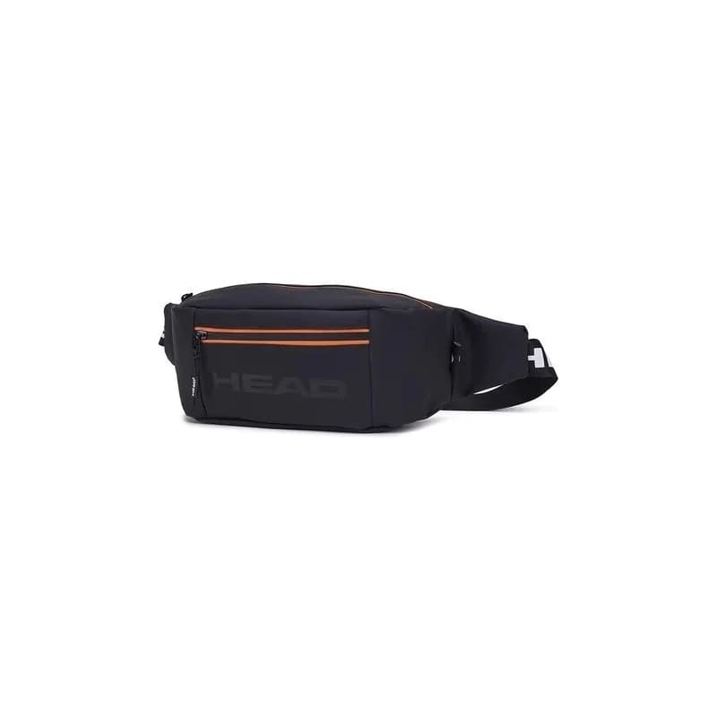 Riñonera deportiva Head para celular - Running y uso diario, hombre y mujer — Negro con Naranja