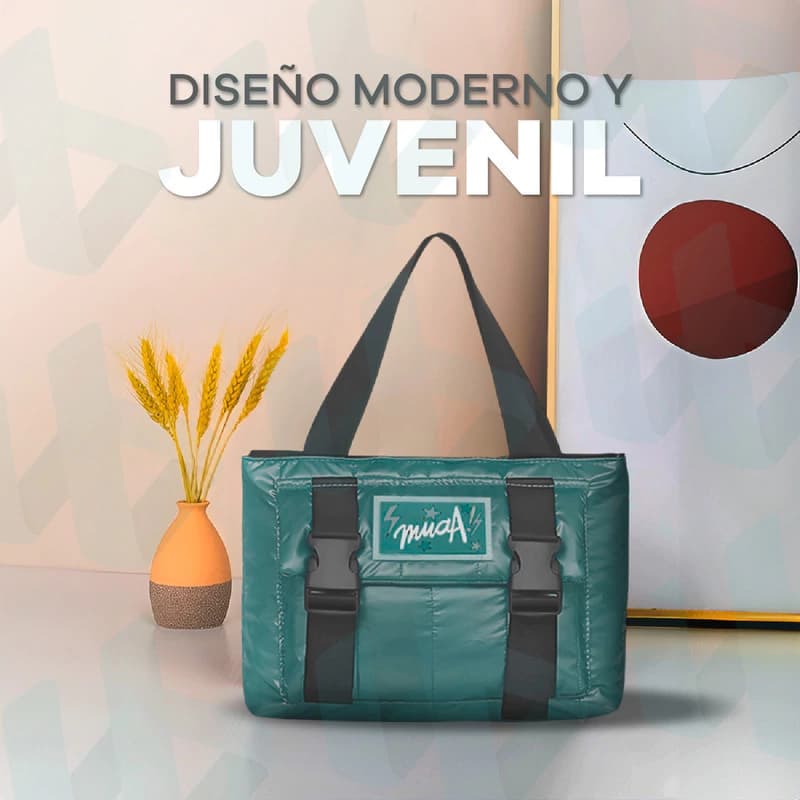 Carteras De Mujer Muaa Bandolera Símil Puffer Juvenil Teen