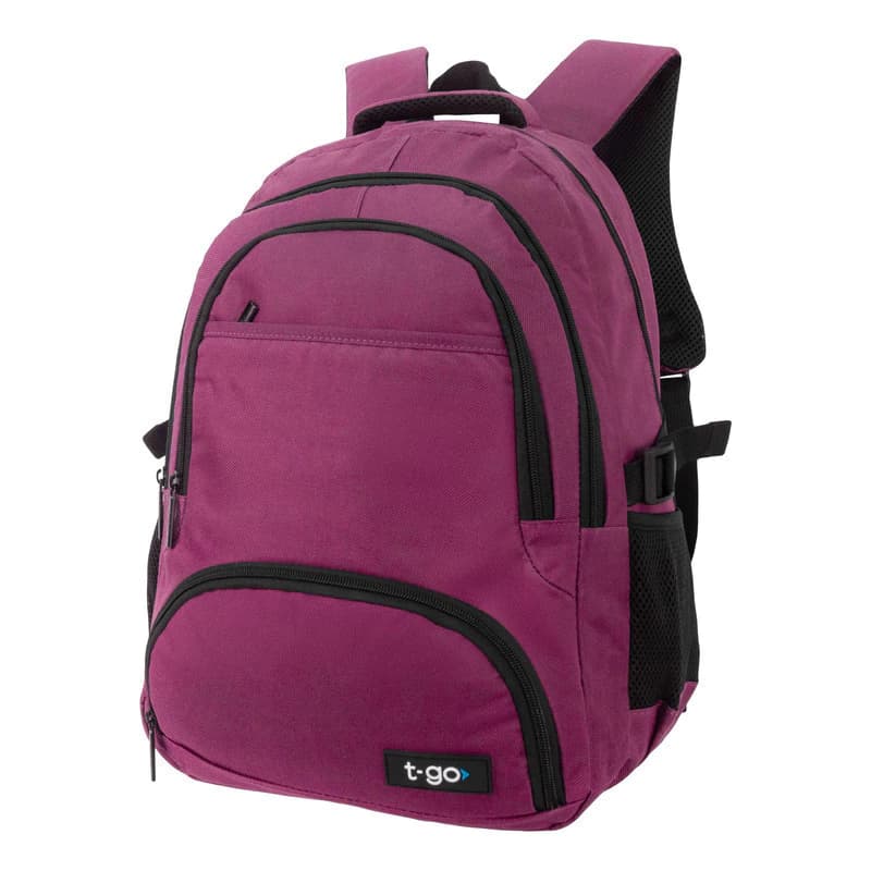Mochila Porta Notebook 15,6" T-GO Eb66 Liviana, urbana, de oficina — Bordo / Liso