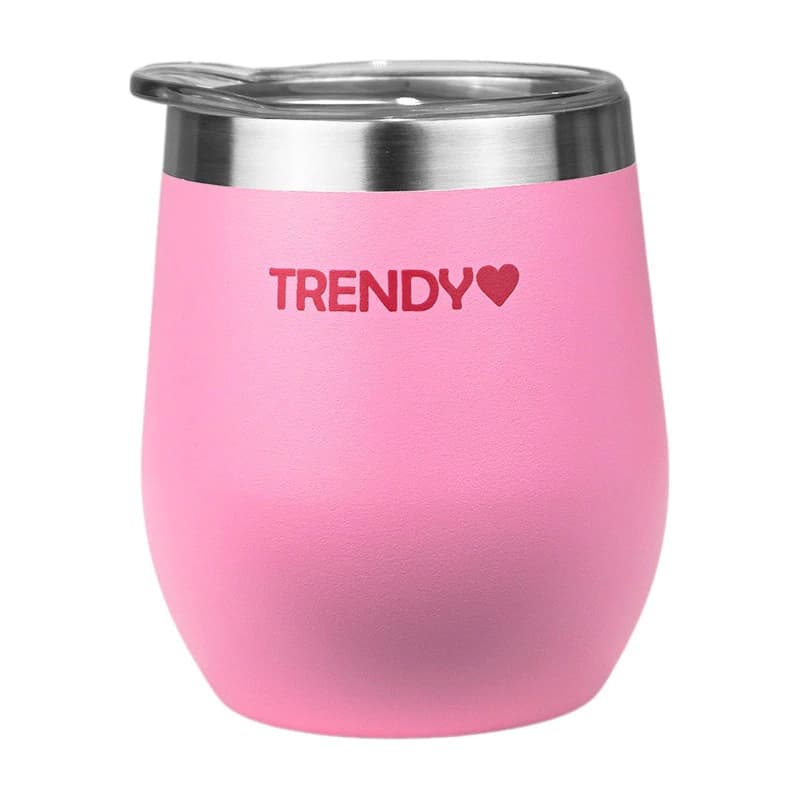 Mate Térmico Acero Inoxidable Trendy 280 ml con Tapa — Doble Pared — 16267 Rosa / Liso