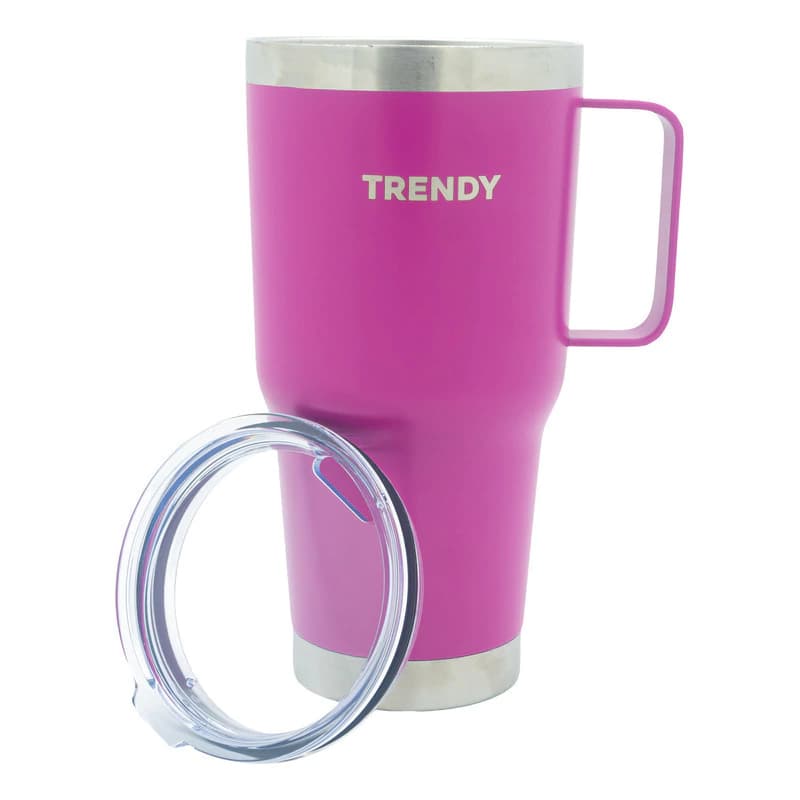 Vaso Térmico Acero Inoxidable Trendy - Café, Té y Sopas Frío/Calor — Fucsia / Lisa